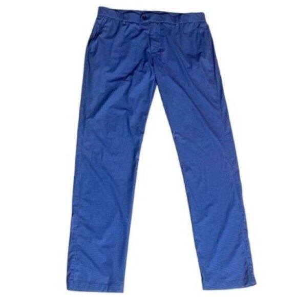 Greyson Mens Blue Houndstooth Stretch Golf Pants Size 34/32 - Picture 1 of 7